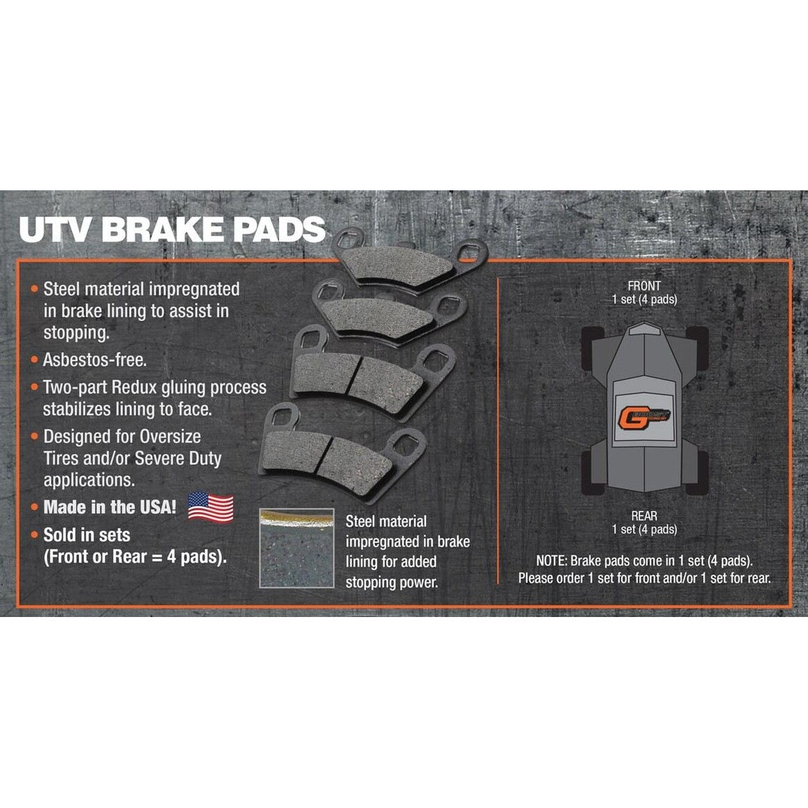 GBoost Technology Kawasaki KRX Front Brake Pad Kit