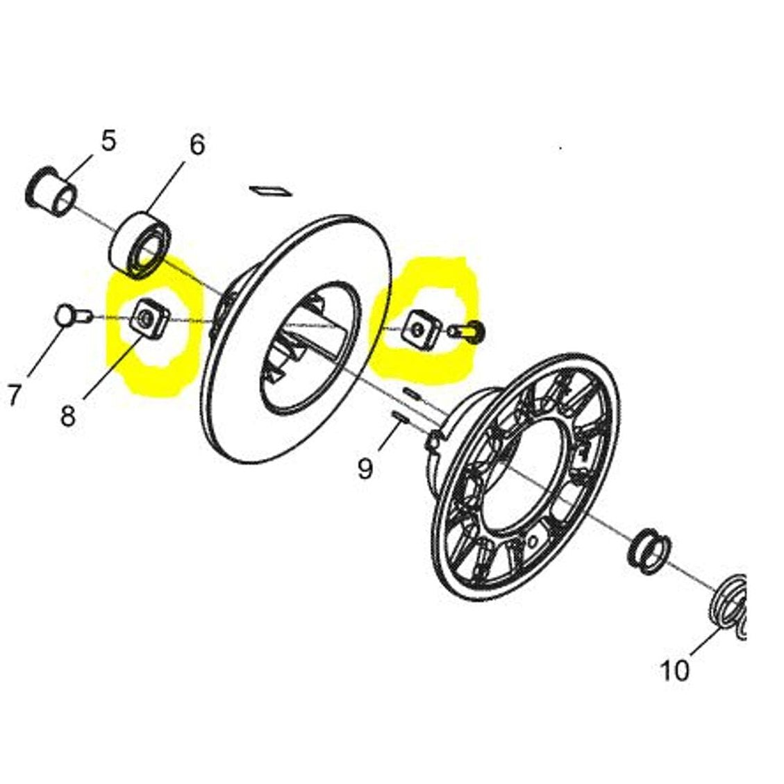 Gilomen Innovations OEM Boss Secondary Clutch Diamond Rollers Upgrade Replaces Square Pucks - Set of 2