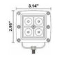 Cube Flood Light 3" with Harness (Pair)