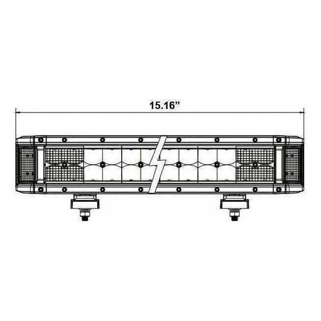 Dual Row High Output Sidelight LED Lightbar 15.2"