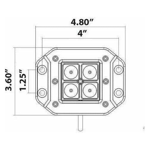 Flush Mount Cube Blackout Flood Light 3"