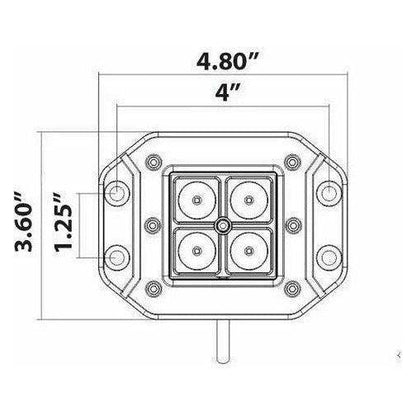 Flush Mount Cube Blackout Flood Light 3"