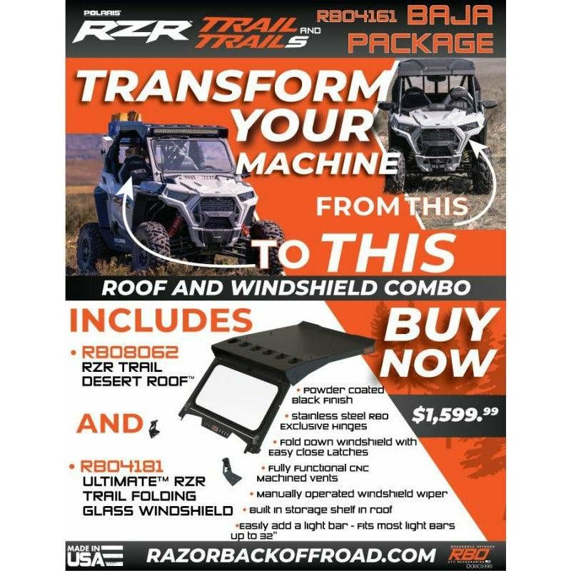 Polaris RZR Trail Windshield & Roof Baja Package