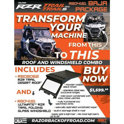 Polaris RZR Trail Windshield & Roof Baja Package