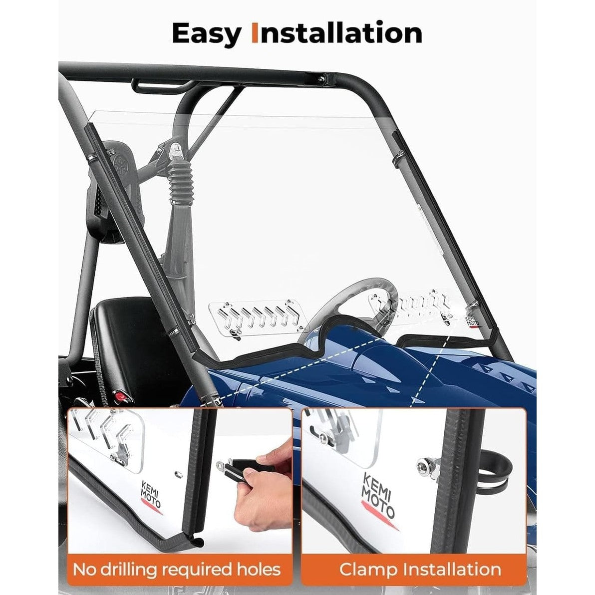 Kemimoto '04-'13 Yamaha Rhino 700 Full Windshield