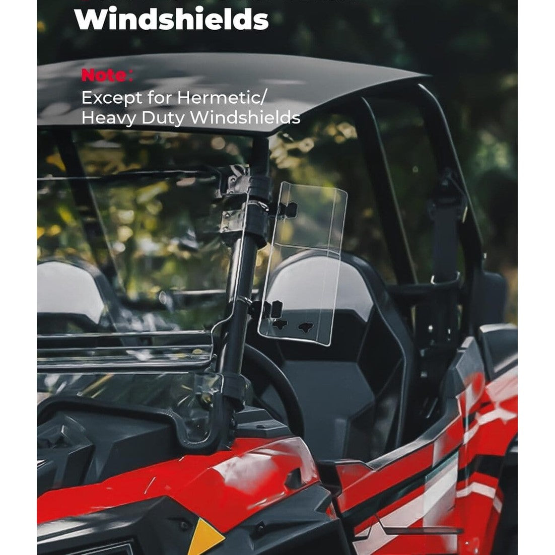 Kemimoto 1.5"-2.2" Roll Bar UTV Side Wind Deflectors - 2 Pcs