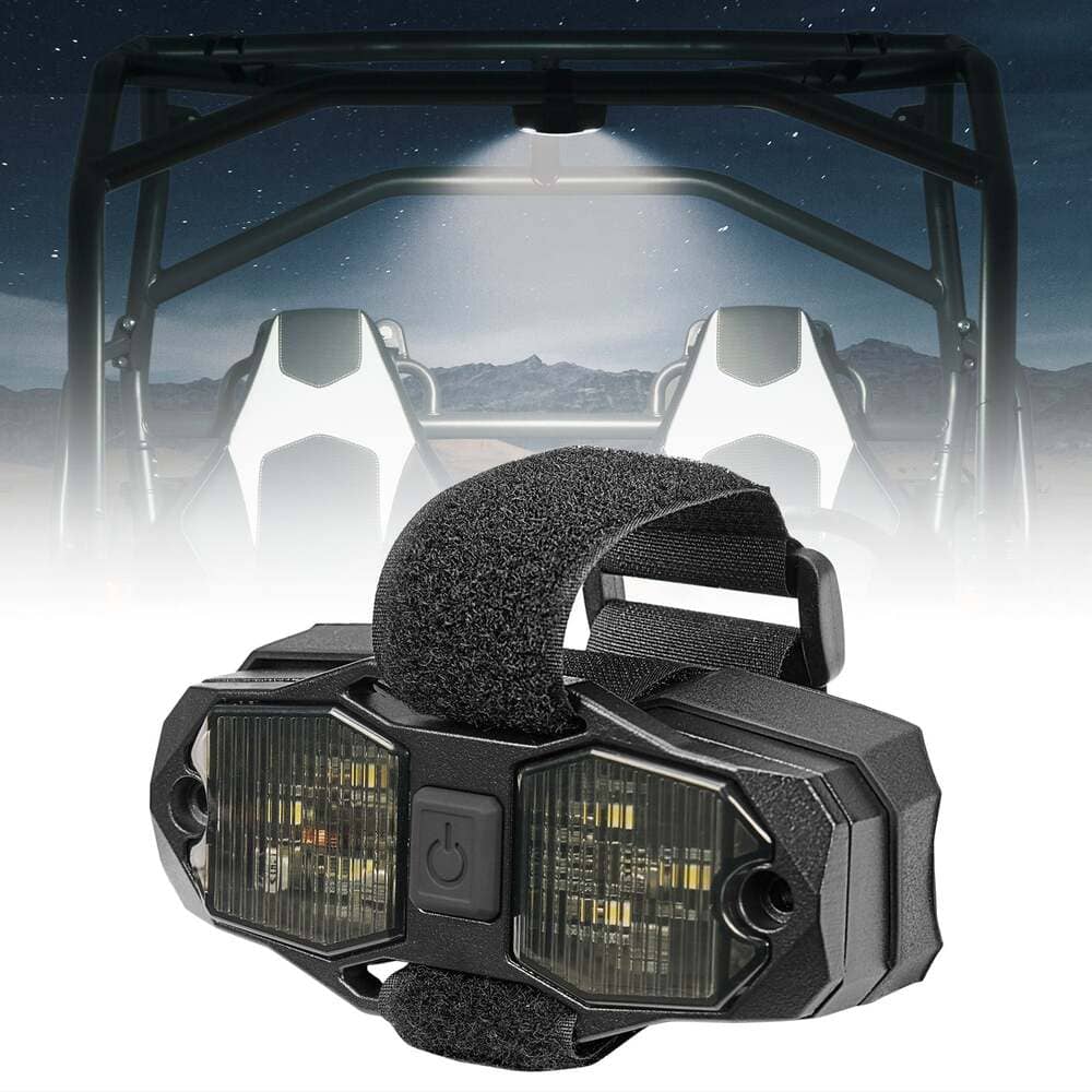 Kemimoto 1.5"-2" Roll Bar Aluminum Waterproof 600mAh UTV Rechargeable Dome Light