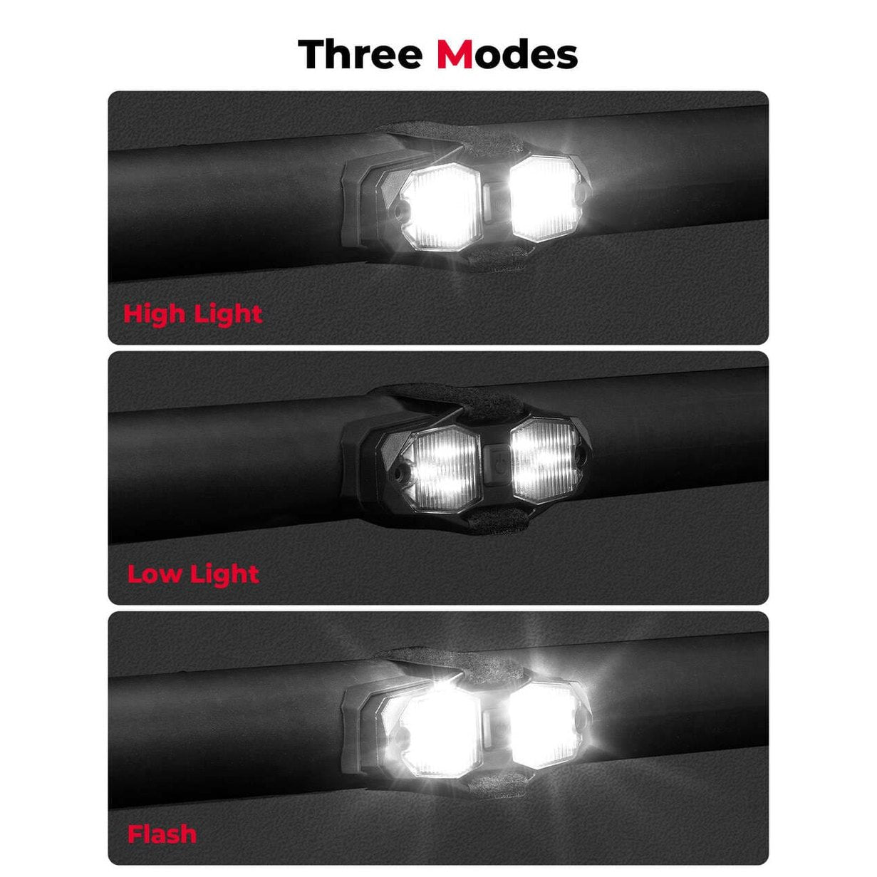 Kemimoto 1.5"-2" Roll Bar Aluminum Waterproof 600mAh UTV Rechargeable Dome Light