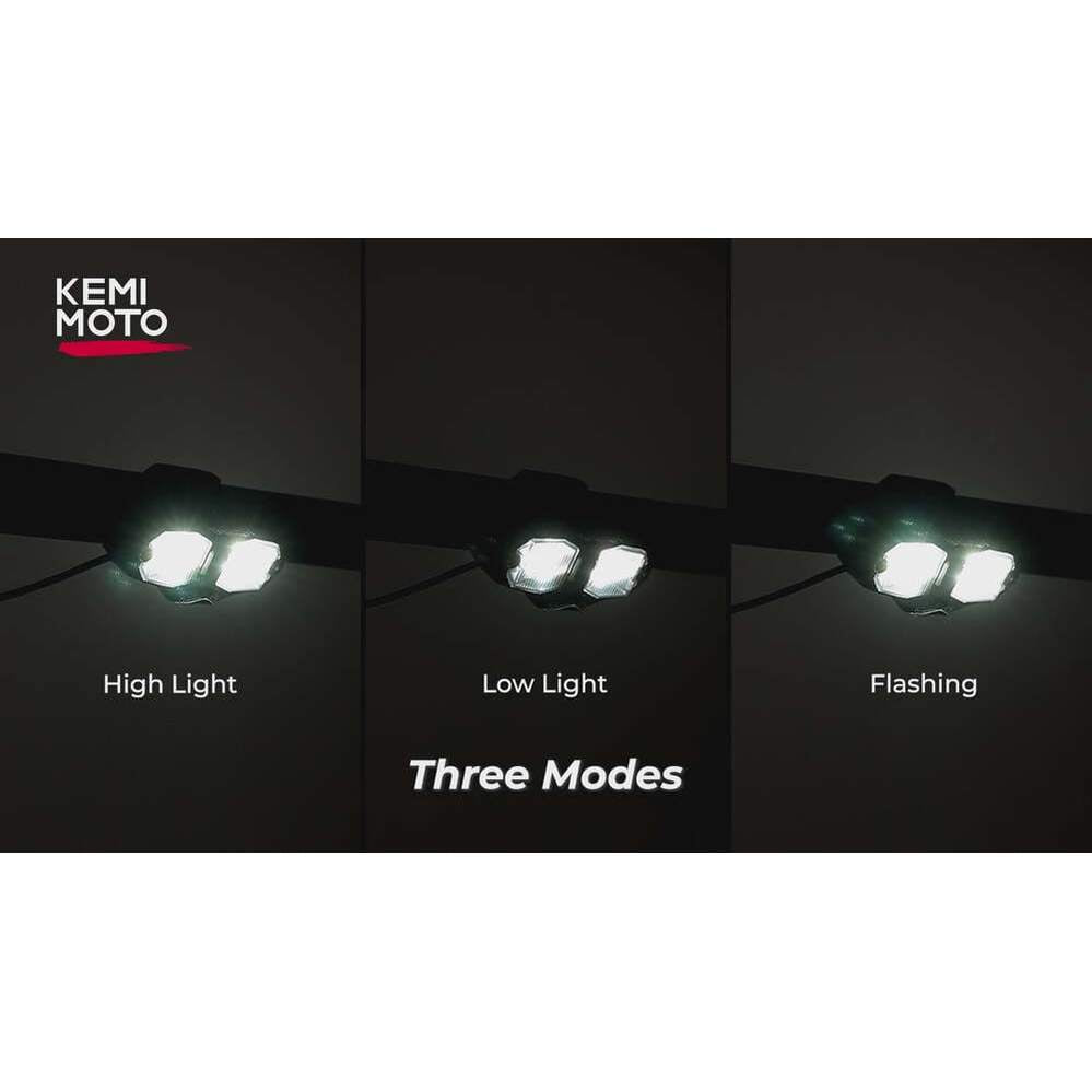 Kemimoto 1.5"-2" Roll Bar Aluminum Waterproof 600mAh UTV Rechargeable Dome Light
