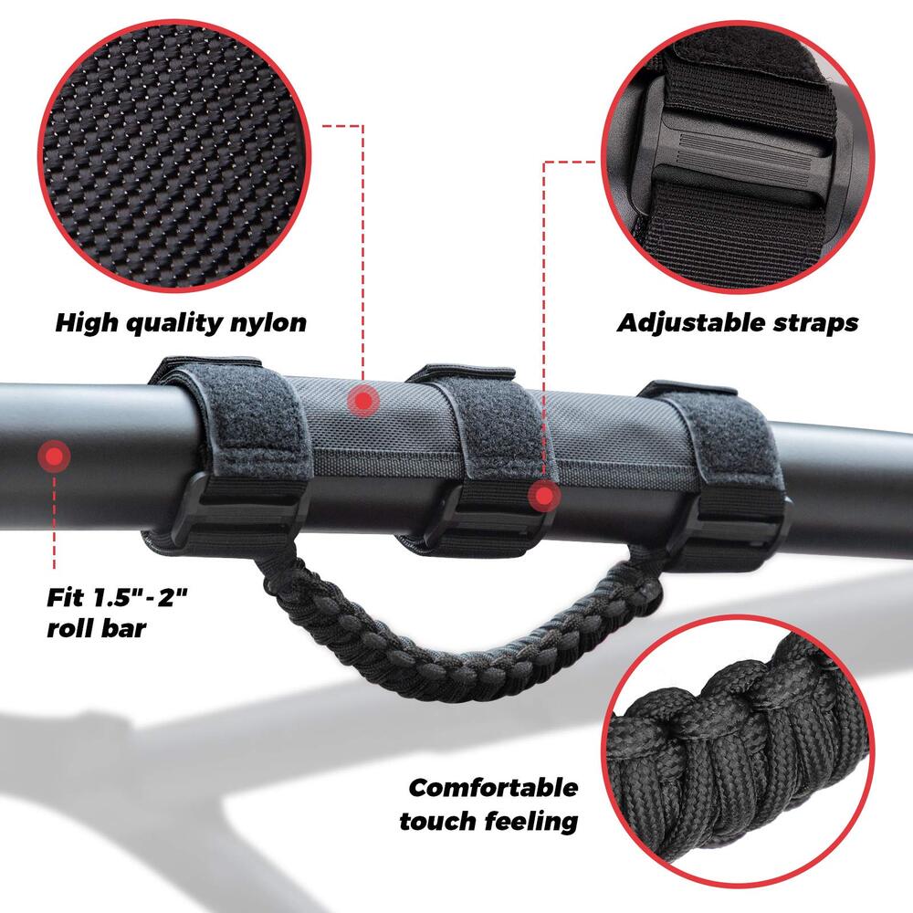 Kemimoto 1.5-2" Roll Bar UTV Universal Heavy-Duty Grips, Grab Handle