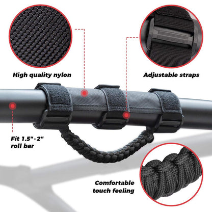Kemimoto 1.5-2" Roll Bar UTV Universal Heavy-Duty Grips, Grab Handle