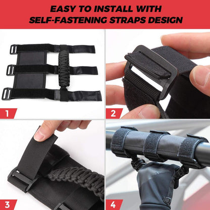 Kemimoto 1.5-2" Roll Bar UTV Universal Heavy-Duty Grips, Grab Handle