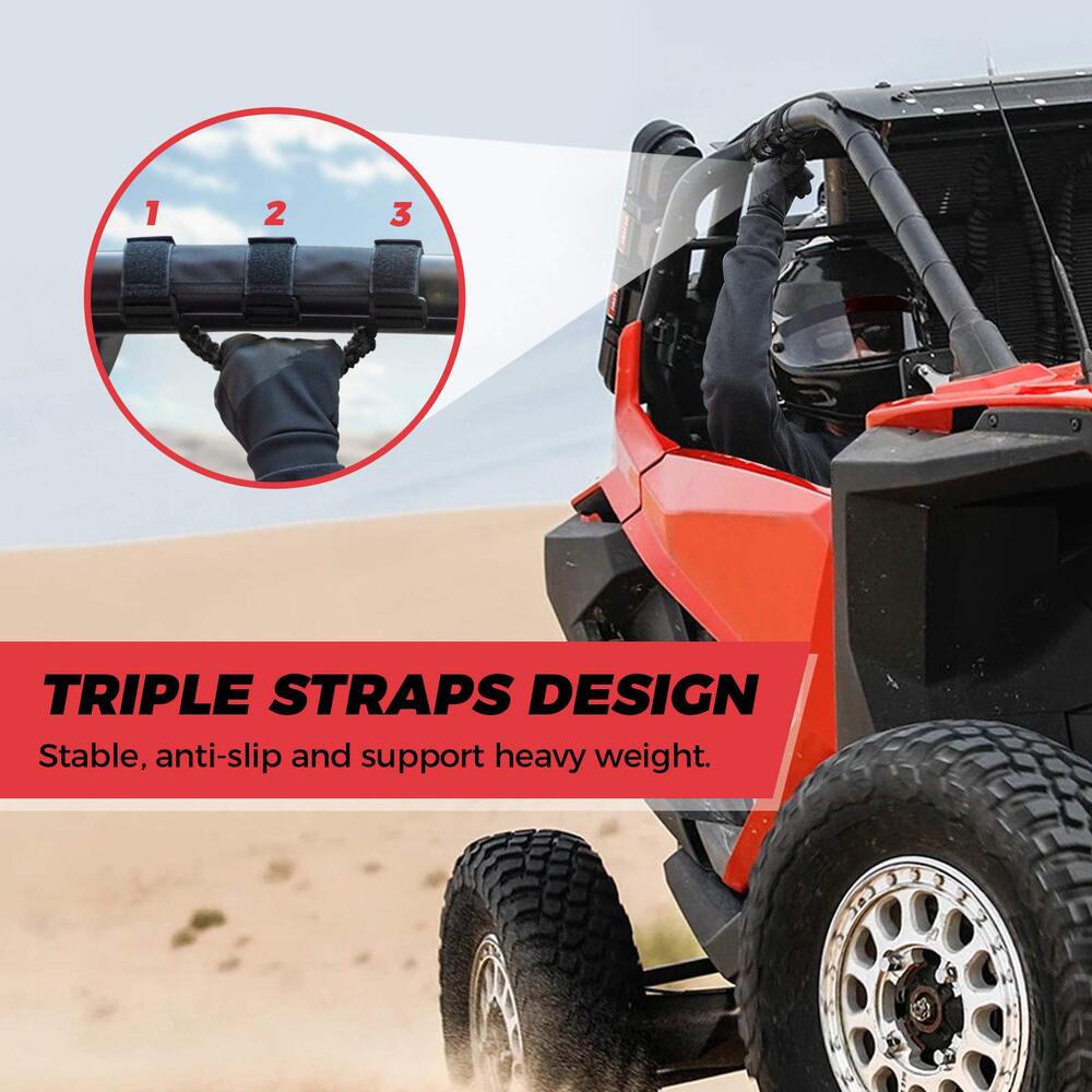 Kemimoto 1.5-2" Roll Bar UTV Universal Heavy-Duty Grips, Grab Handle