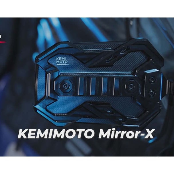 Kemimoto 1.65-2 Inch Roll Bar CNC UTV X Mirror w/ Integrated Light Mount - 1 Pair