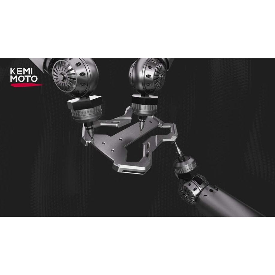 Kemimoto 1.65-2 Inch Roll Bar CNC UTV X Mirror w/ Integrated Light Mount - 1 Pair