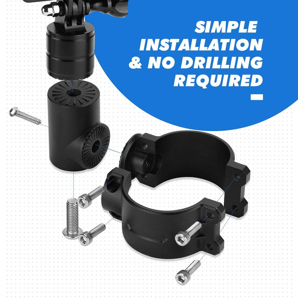 Kemimoto 1.75"-2" Roll Bar Go Pro Camera Holder