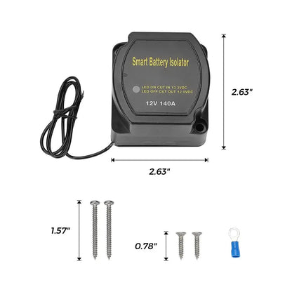 Kemimoto 12V 140A Dual Battery Waterproof Voltage Sensitive Relay