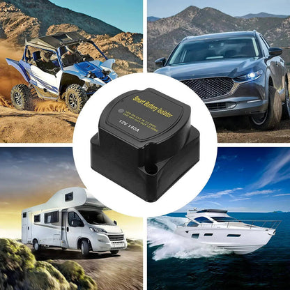 Kemimoto 12V 140A Dual Battery Waterproof Voltage Sensitive Relay