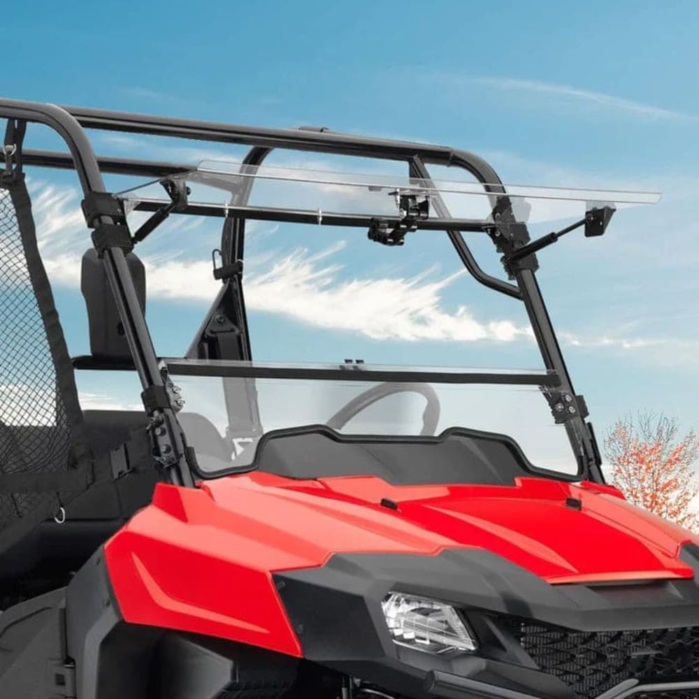 Kemimoto '14-'23 Honda Pioneer 3-in-1 Flip Windshield & Rear Panel w/ Open Window