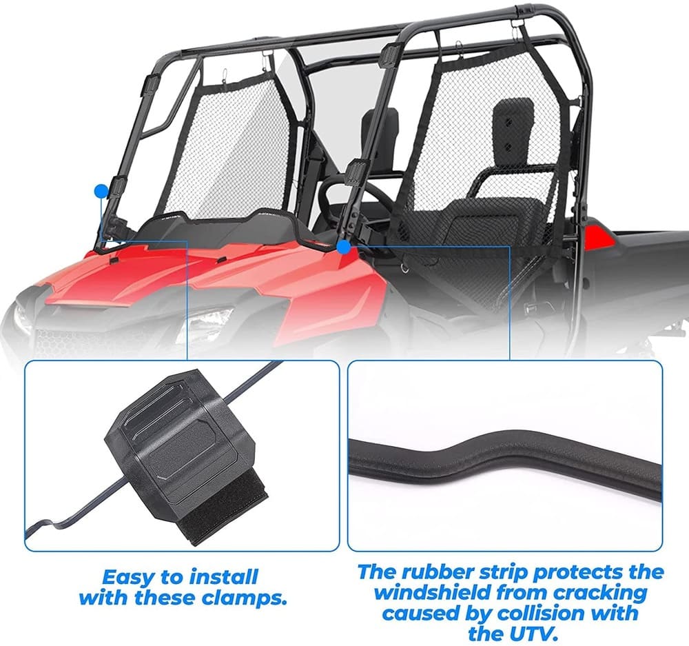 Kemimoto '14-'23 Pioneer 700/700-4 Front Windshield Polycarbonate
