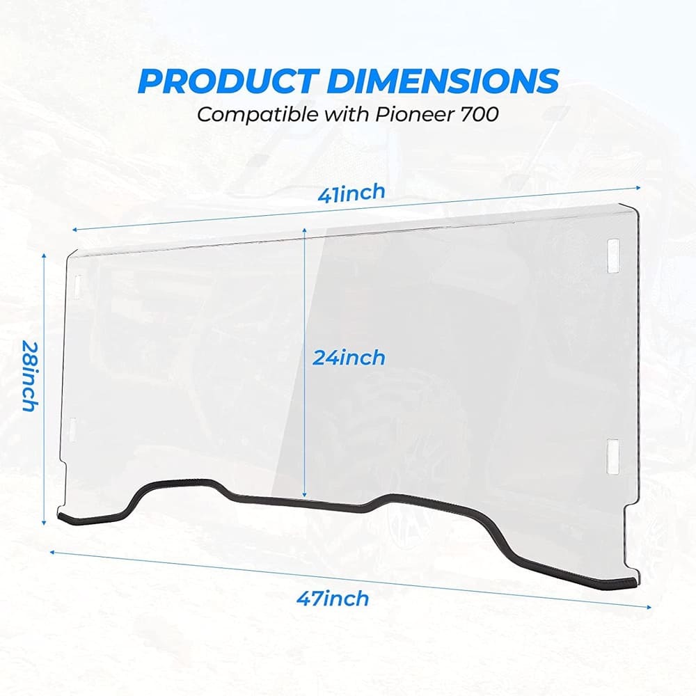 Kemimoto '14-'23 Pioneer 700/700-4 Front Windshield Polycarbonate