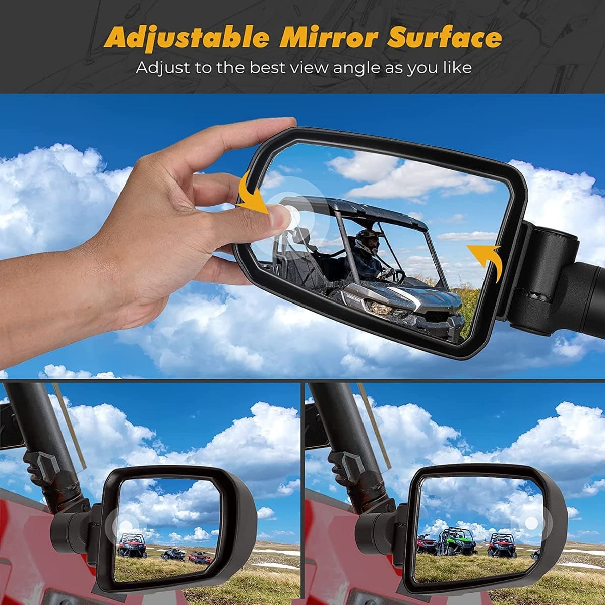Kemimoto '14-'23 Polaris RZR XP 1000 Folding Side Mirrors