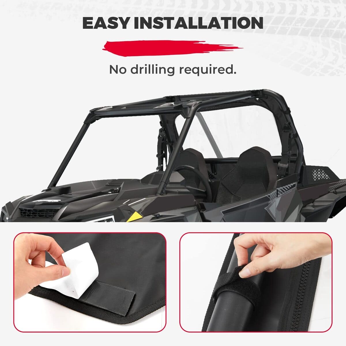 Kemimoto '14-'23 Polaris RZR XP 1000 Soft Rear Windshield