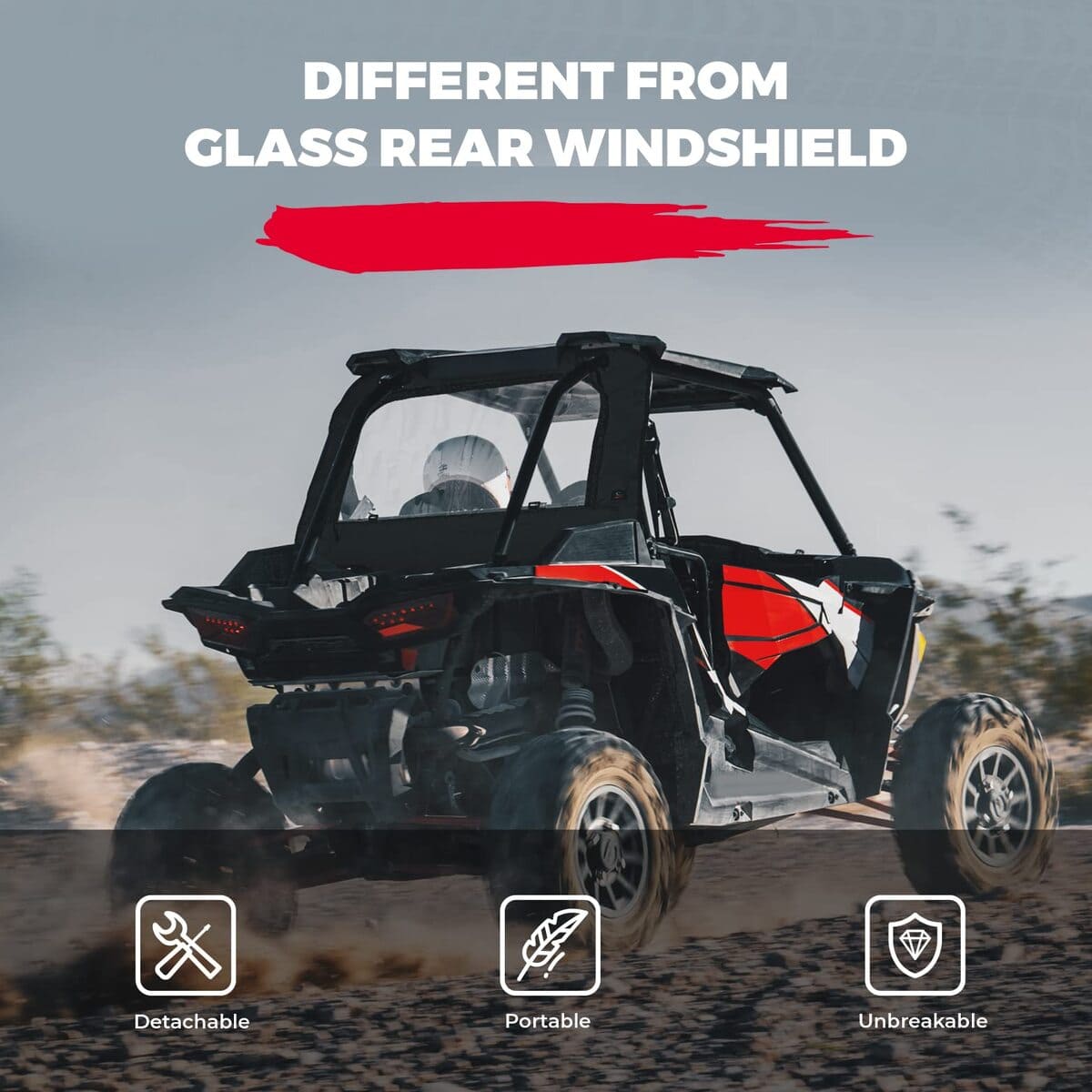 Kemimoto '14-'23 Polaris RZR XP 1000 Soft Rear Windshield