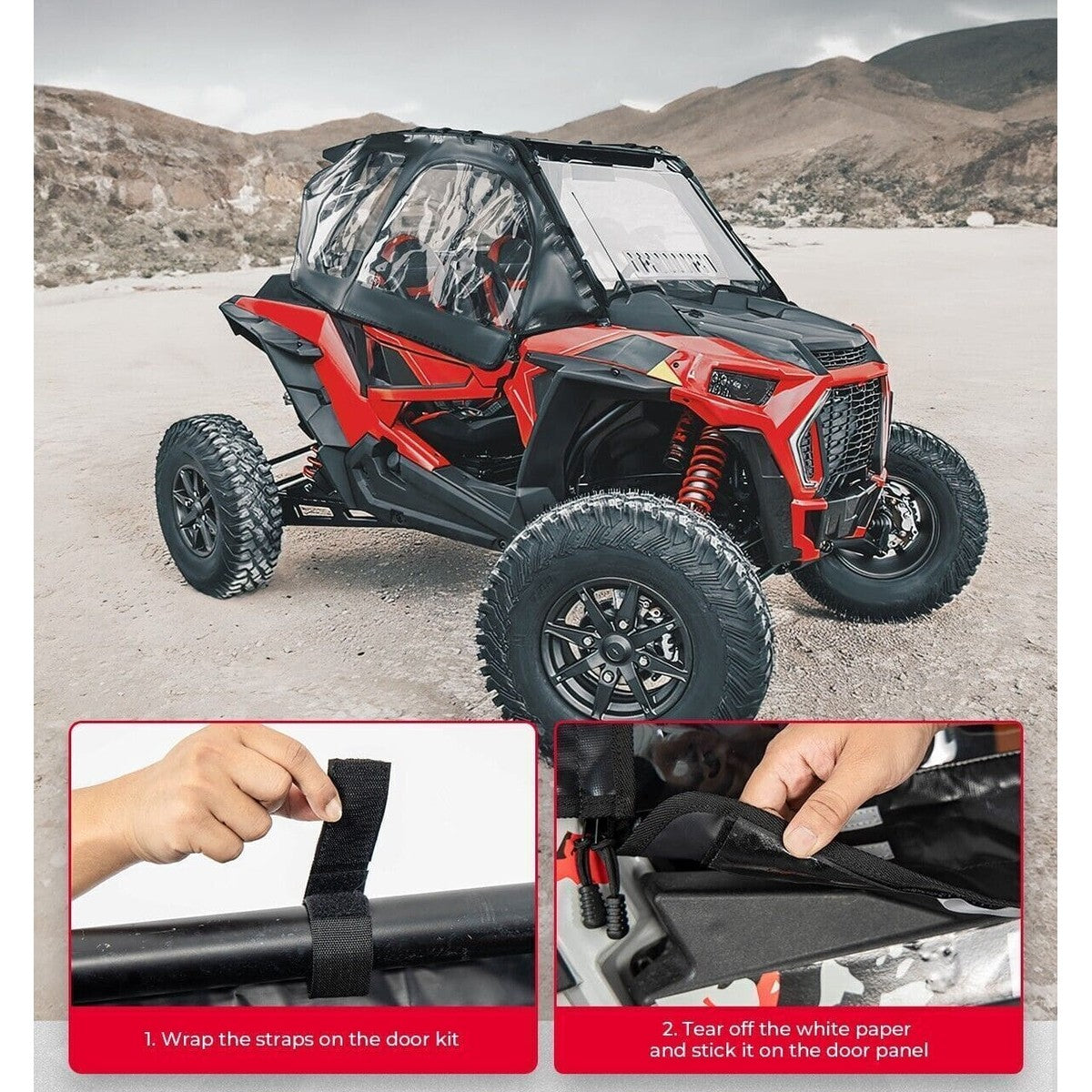 Kemimoto '14-'23 Polaris RZR XP 1000 Soft Upper Door Cab Enclosure Set