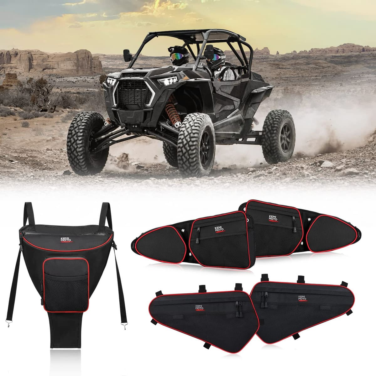 Kemimoto '14-'23 Polaris RZR XP 1000 Storage Bag Set - 5 Pcs