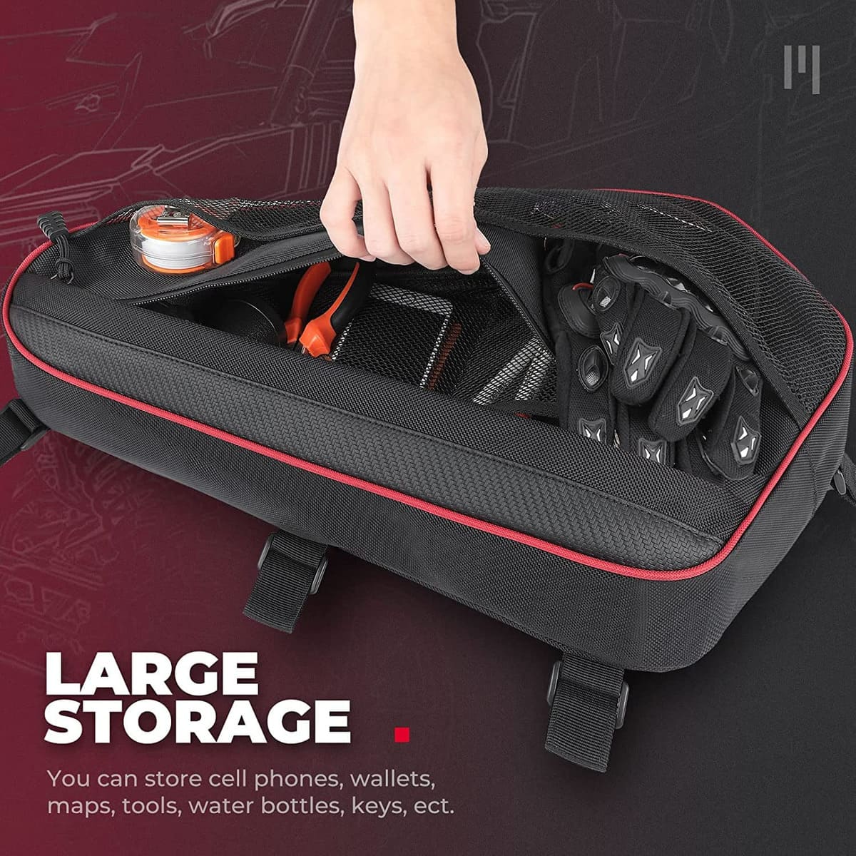 Kemimoto '14-'23 Polaris RZR XP 1000 Storage Bag Set - 5 Pcs