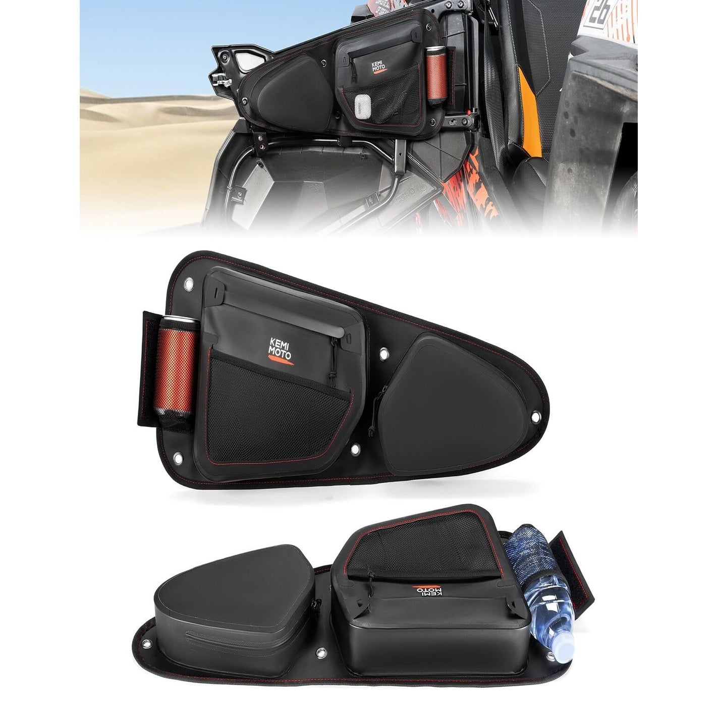 Kemimoto '14-'23 Polaris RZR XP 1000 Trail S 900 TPU New Fabric IPX6 Door Bags