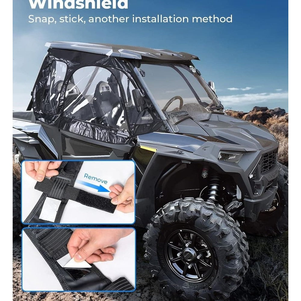 Kemimoto '14-'23 Polaris RZR XP 1000/XP Turbo UTV Soft Upper Door Cab Enclosure Set