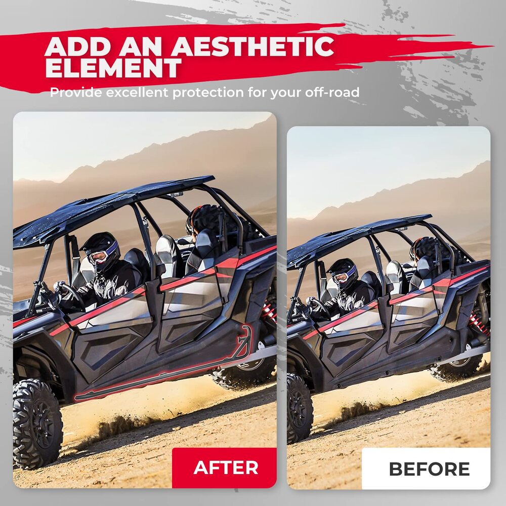 Kemimoto '14-'23 Polaris RZR XP 4 1000/ 4 Turbo Steel Nerf Bars