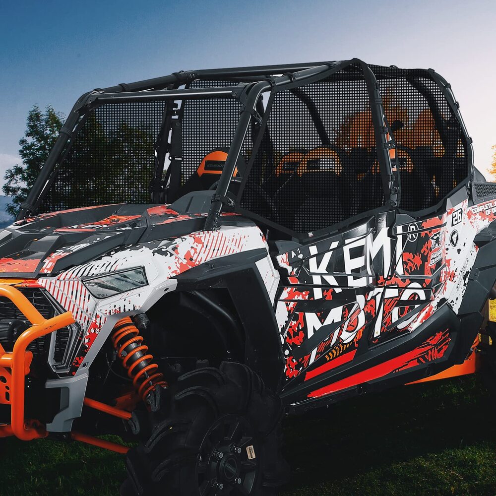Kemimoto '14-'23 Polaris RZR XP 4 1000 PVC Mesh Window Nets & Door Nets - 4 Door