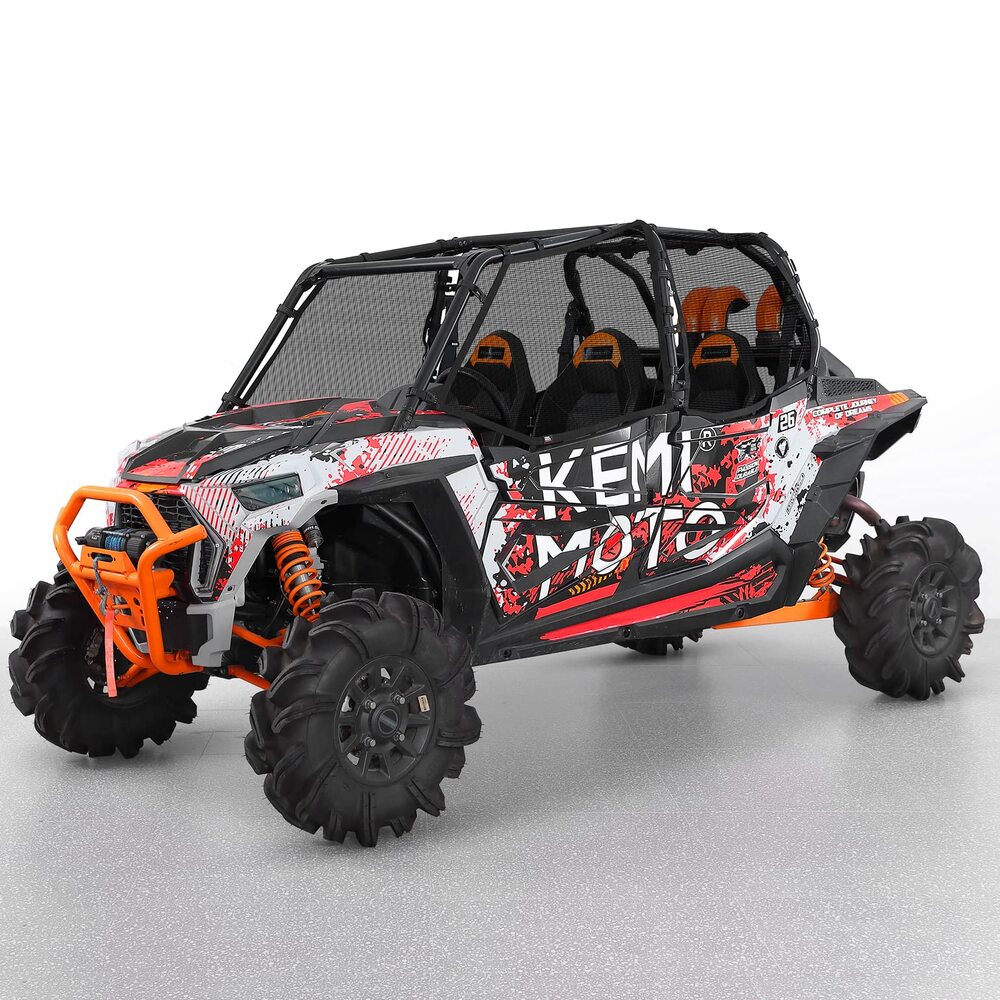 Kemimoto '14-'23 Polaris RZR XP 4 1000 PVC Mesh Window Nets & Door Nets - 4 Door