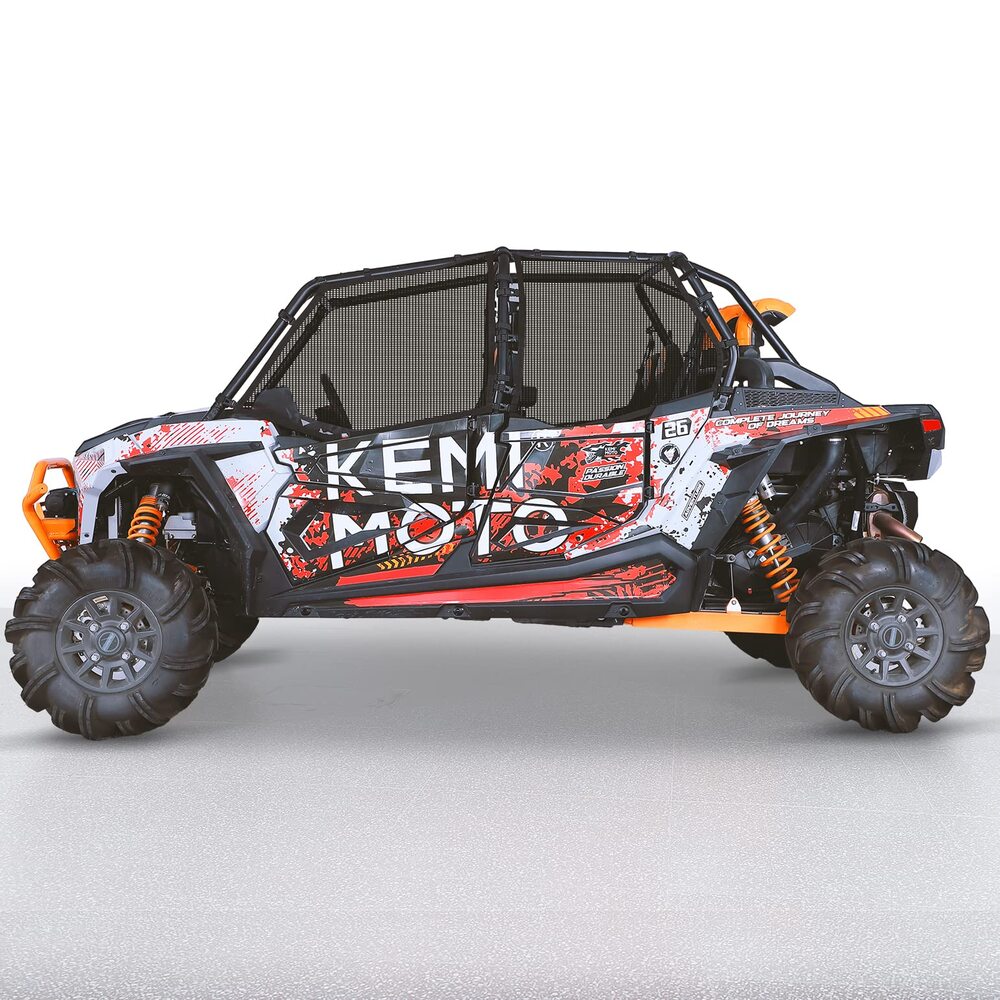 Kemimoto '14-'23 Polaris RZR XP 4 1000 PVC Mesh Window Nets & Door Nets - 4 Door