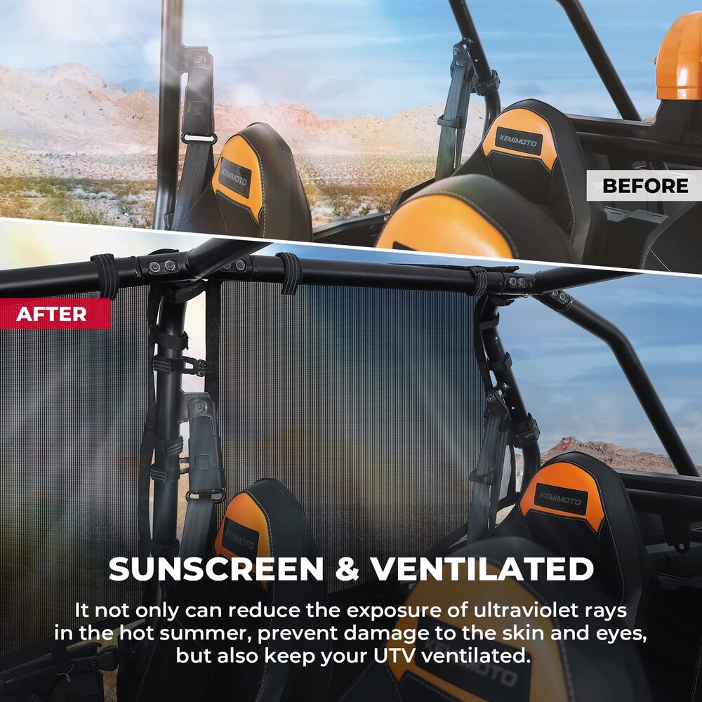 Kemimoto '14-'23 Polaris RZR XP 4 1000 PVC Mesh Window Nets & Door Nets - 4 Door