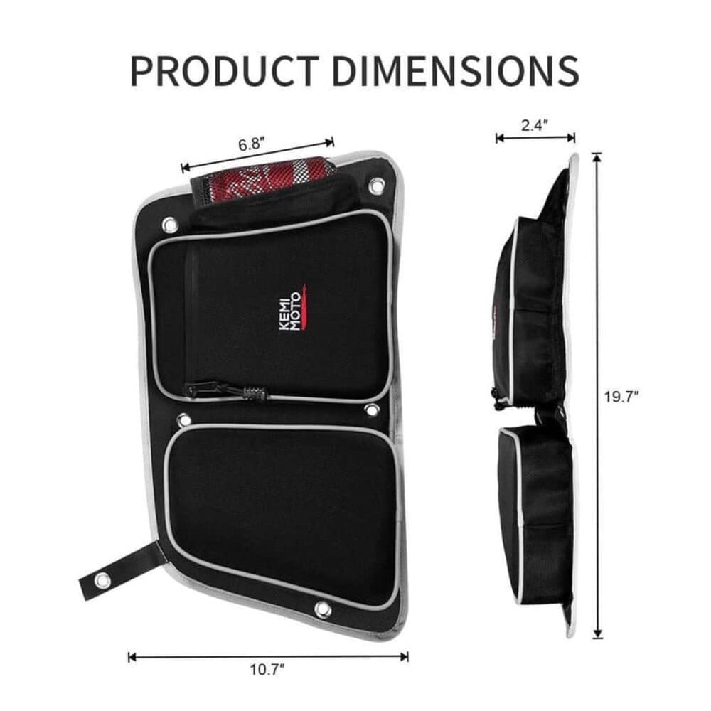 Kemimoto '14-'23 Polaris RZR XP 4 1000 Rear Door Bags w/ Knee Pad