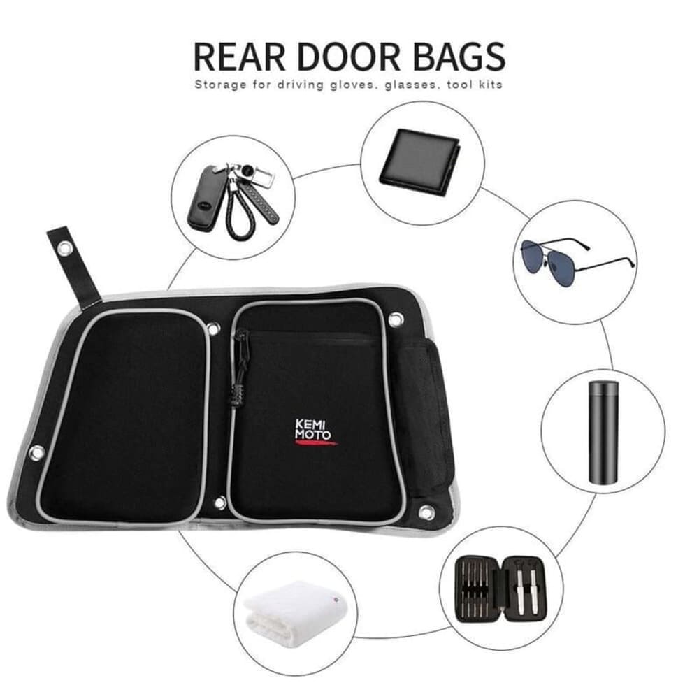 Kemimoto '14-'23 Polaris RZR XP 4 1000 Rear Door Bags w/ Knee Pad