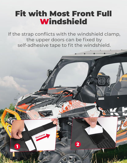 Kemimoto '14-'23 Polaris RZR XP 4 1000 Soft Upper Door Cab Enclosure Set