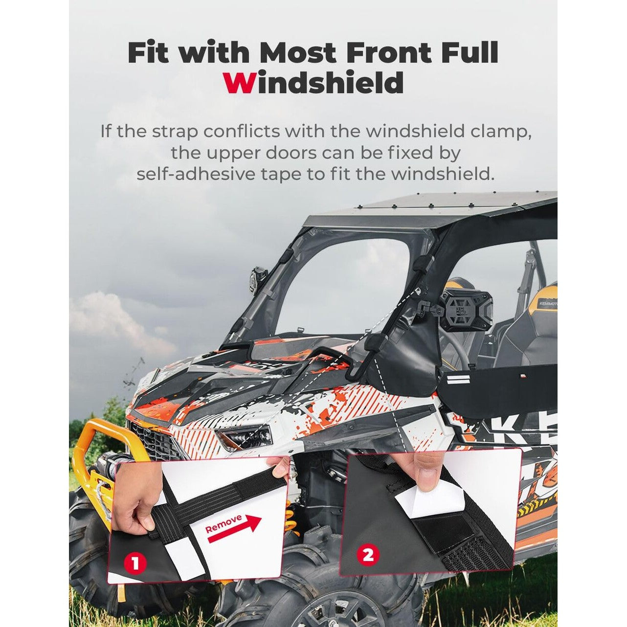 Kemimoto '14-'23 Polaris RZR XP 4 1000 Soft Upper Door Cab Enclosure Set