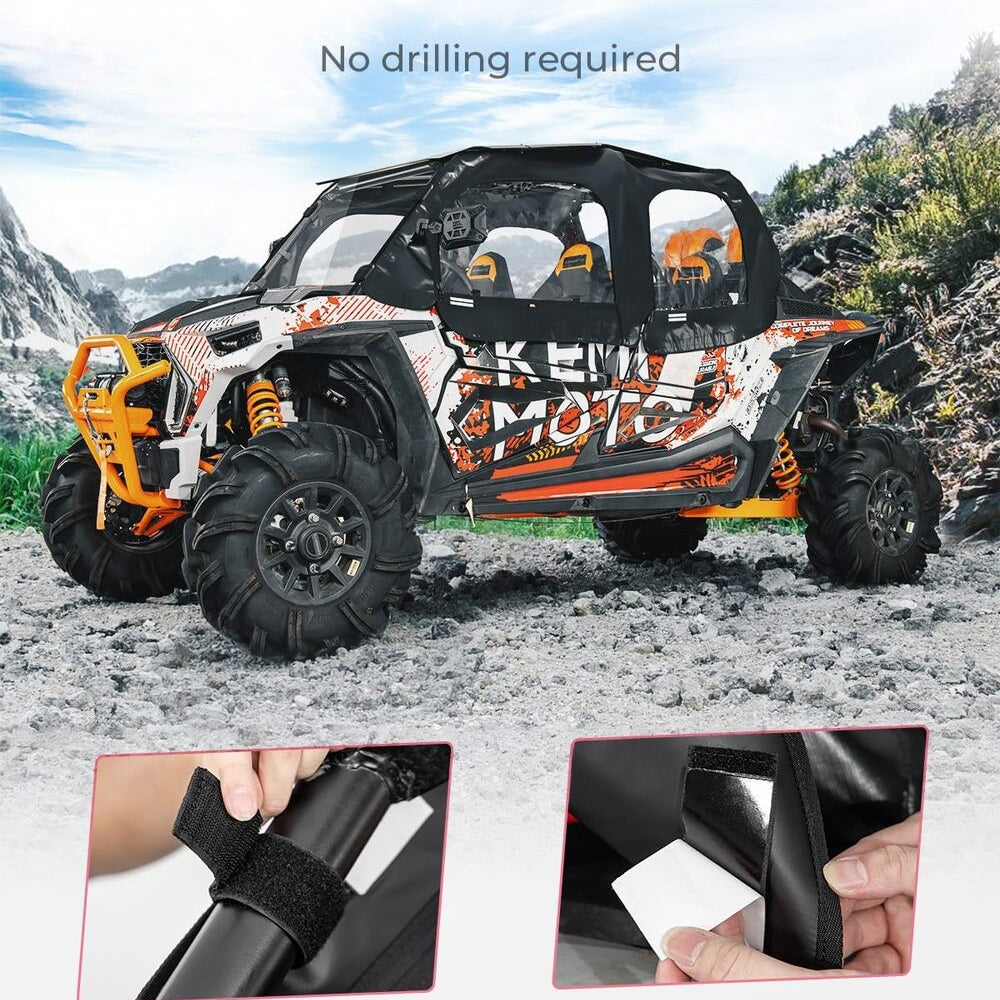 Kemimoto '14-'23 Polaris RZR XP 4 1000 Soft Upper Door Cab Enclosure Set
