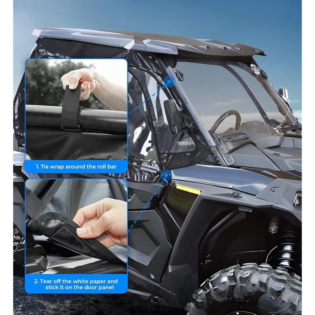 Kemimoto '14+ Polaris RZR XP 1000/ Turbo Upper Windows Soft Cab Enclosure