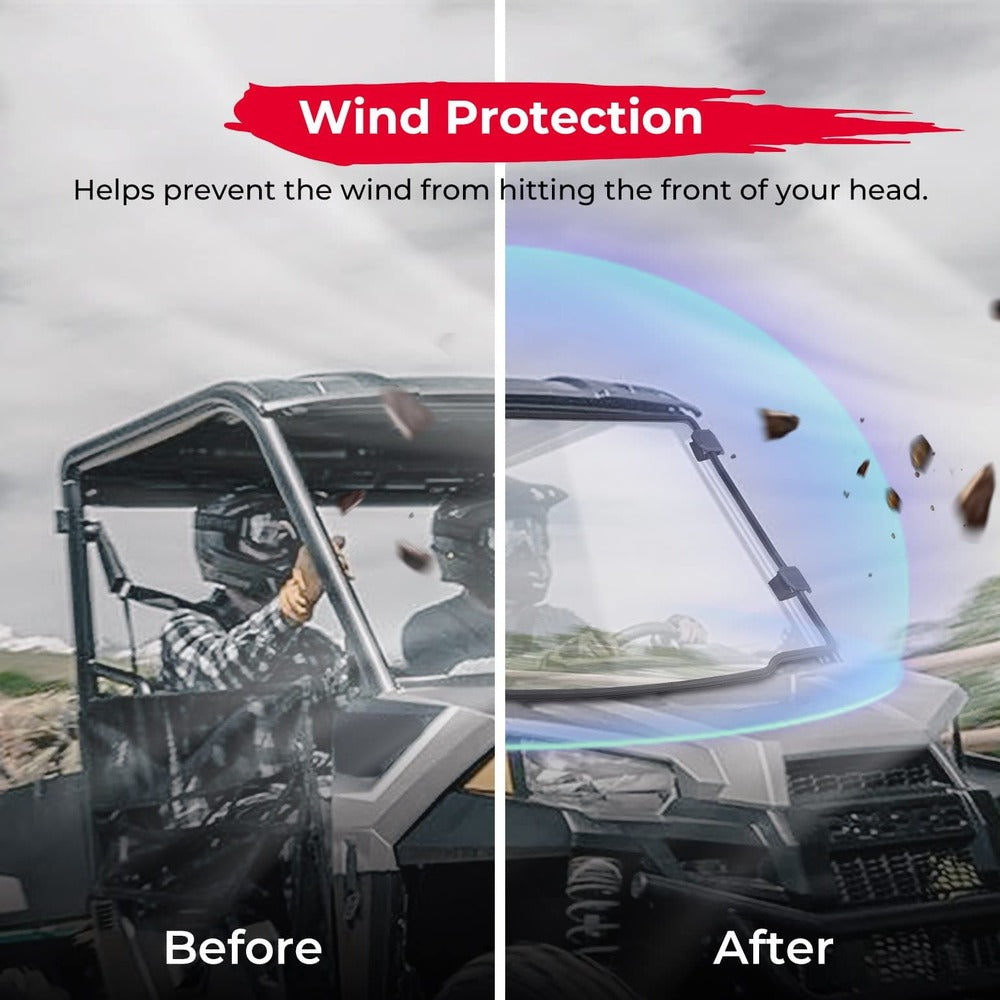 Kemimoto '15-'22 Polaris Ranger Midsize 500 / 570 Front Full Windshield
