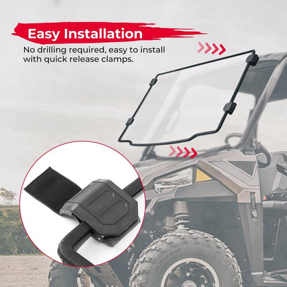 Kemimoto '15-'22 Polaris Ranger Midsize 570 Front Full Windshield