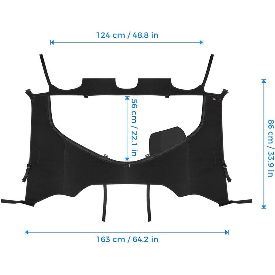 Kemimoto '16-'23 Honda Pioneer 1000-5 Open Window Fabric Rear Panel