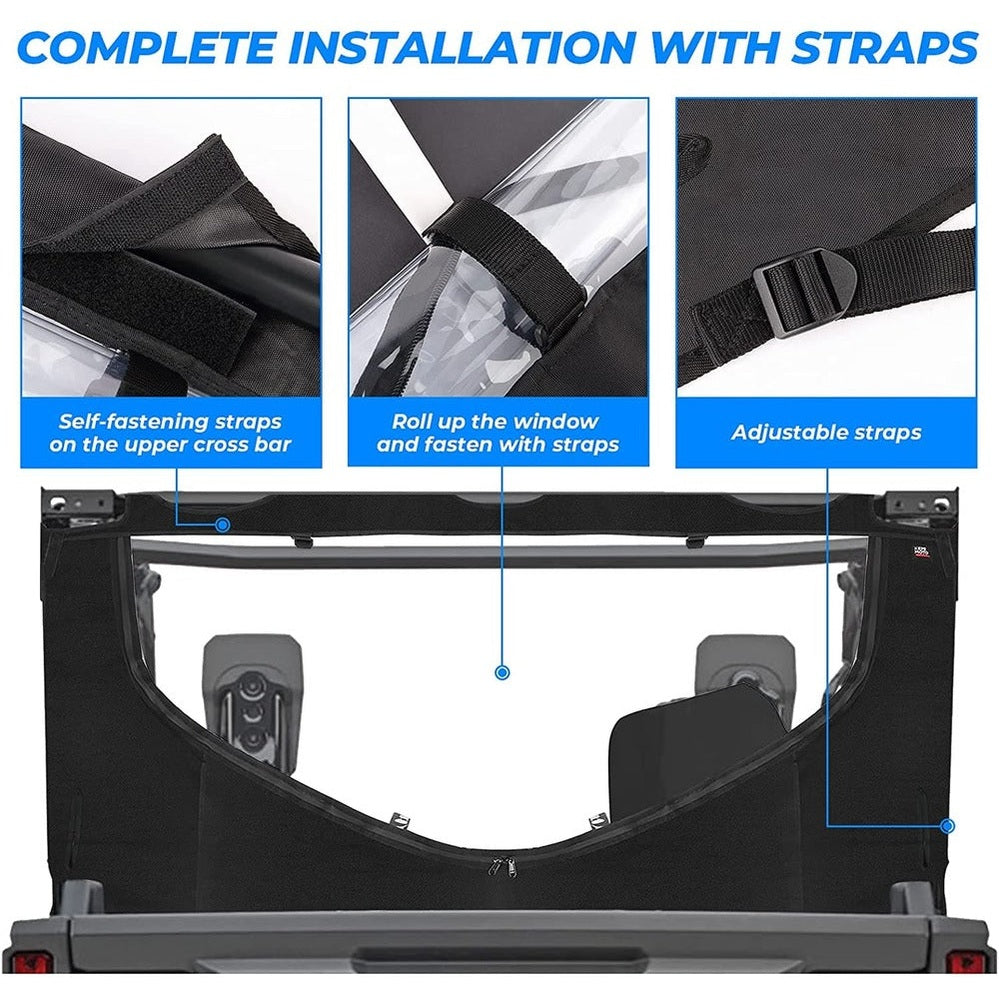Kemimoto '16-'23 Honda Pioneer 1000-5 Open Window Fabric Rear Panel