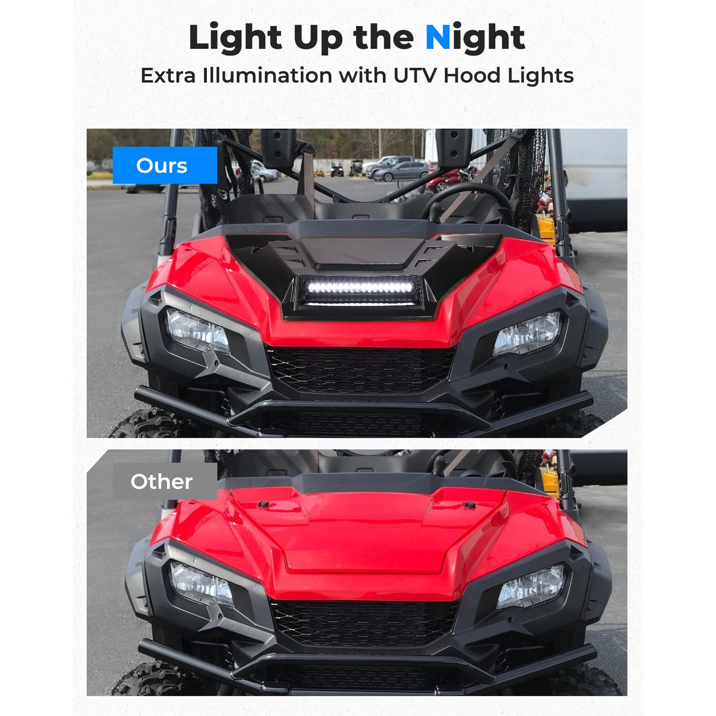 Kemimoto '16-'24 Honda Pioneer 1000 Sport Hood Scoop w/LED Light