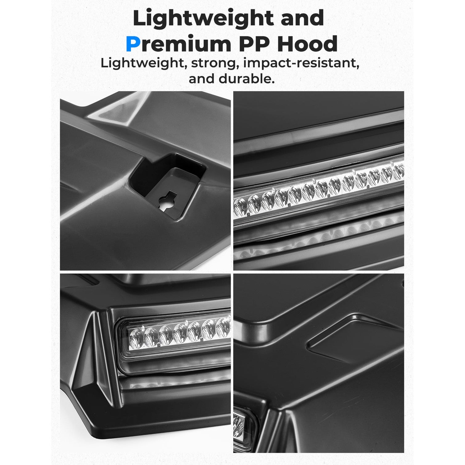 Kemimoto '16-'24 Honda Pioneer 1000 Sport Hood Scoop w/LED Light